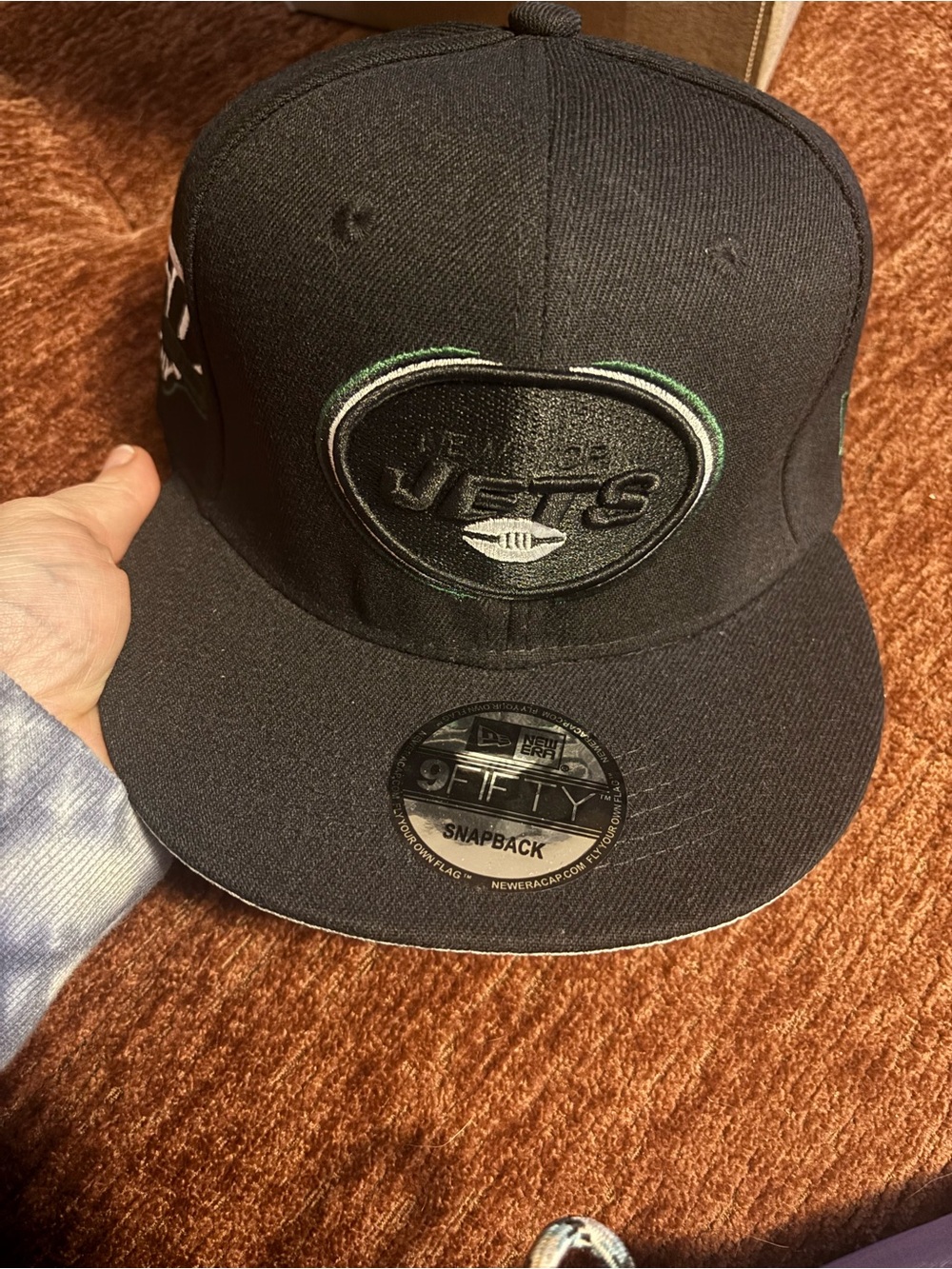 New Era Black and Green Jets Snapback Hat